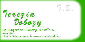 terezia dobozy business card